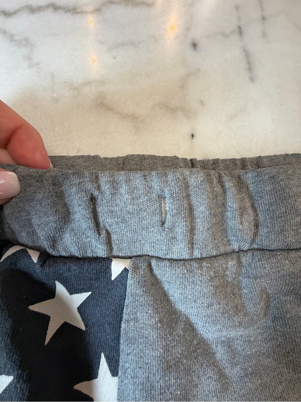 Place Boys Gray Shorts with Flag Stripe Panel - Red, Blue, White - Picture 3 of 4